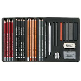 Cretacolor Teacher's Choice Advanced Drawing Set Karakalem Eskiz Çizim Seti Metal Kutu 27 Parça