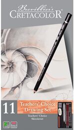 Cretacolor Teacher's Choice Beginner Drawing Set Karakalem Eskiz Çizim Seti Metal Kutu 11 Parça