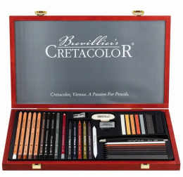 Cretacolor Ultimo Profesyonel Karakalem Eskiz Çizim Seti 35 Parça Ahşap Kutulu - 1