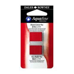 Daler Rowney Aquafine 1/2 Tablet Sulu Boya 2'li Set ALIZARIN CRIMSON / ROSE MADDER HUE - 1