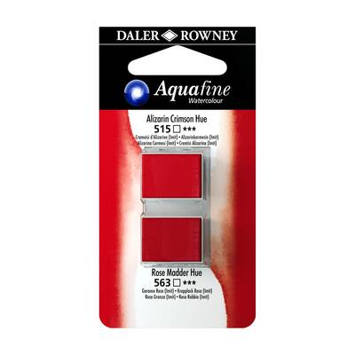 Daler Rowney Aquafine 1/2 Tablet Sulu Boya 2'li Set ALIZARIN CRIMSON / ROSE MADDER HUE - 1