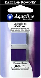 Daler Rowney Aquafine 1/2 Tablet Sulu Boya 2'li Set COBALT VIOLET HUE / MAUVE - 1