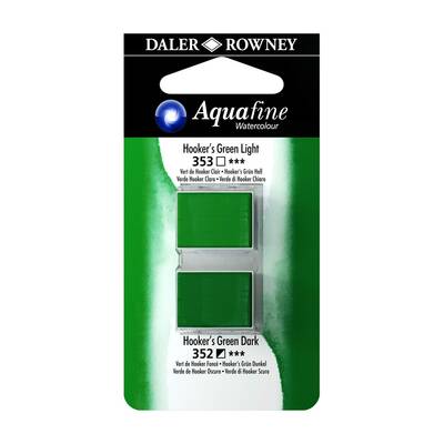 Daler Rowney Aquafine 1/2 Tablet Sulu Boya 2'li Set HOOKERS GREEN LIGHT / HOOKERS GREEN DARK