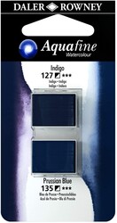 Daler Rowney Aquafine 1/2 Tablet Sulu Boya 2'li Set INDIGO / PRUSSIAN BLUE - 1