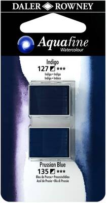 Daler Rowney Aquafine 1/2 Tablet Sulu Boya 2'li Set INDIGO / PRUSSIAN BLUE - 1