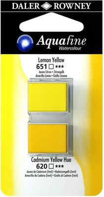 Daler Rowney Aquafine 1/2 Tablet Sulu Boya 2'li Set LEMON YELLOW / CADMIUM YELLOW HUE - 1