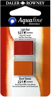 Daler Rowney Aquafine 1/2 Tablet Sulu Boya 2'li Set LIGHT RED / BURNT SIENNA