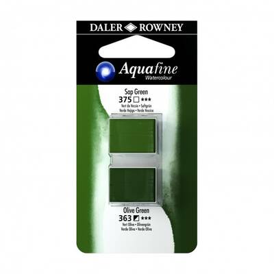 Daler Rowney Aquafine 1/2 Tablet Sulu Boya 2'li Set SAP GREEN / OLIVE GREEN
