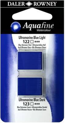 Daler Rowney Aquafine 1/2 Tablet Sulu Boya 2'li Set ULTRAMARINE BLUE LIGHT / ULTRAMARINE BLUE