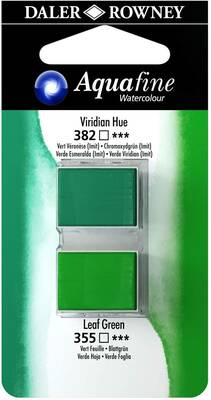 Daler Rowney Aquafine 1/2 Tablet Sulu Boya 2'li Set VIRIDIAN HUE / LEAF GREEN