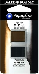 Daler Rowney Aquafine 1/2 Tablet Sulu Boya 2'li Set SEPIA HUE / PAYNE'S GREY - 1