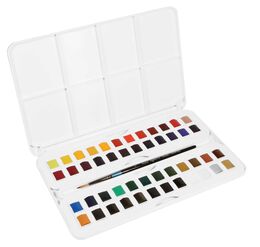 Daler Rowney Aquafine Studio Set Tablet Sulu Boya Seti 48 Renk Plastik Kutu