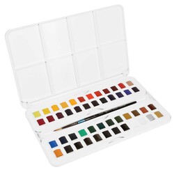 Daler Rowney Aquafine Studio Set Tablet Sulu Boya Seti 48 Renk Plastik Kutu - Daler Rowney