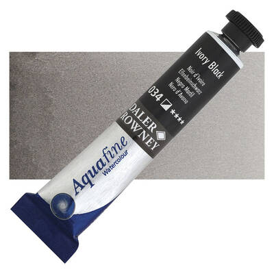 Daler Rowney Aquafine Tüp Sulu Boya 8 ml. 034 IVORY BLACK - 1