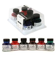 Daler Rowney Calli Kaligrafi Mürekkebi Seti 6 RENK x 29.5 ml. - 1