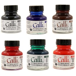 Daler Rowney Calli Kaligrafi Mürekkebi Seti 6 RENK x 29.5 ml. - Thumbnail