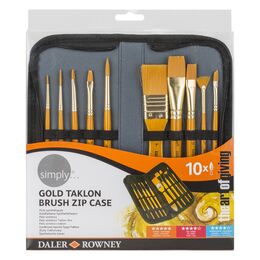 Daler Rowney Gold Taklon 10'lu Çantalı Fırça Seti - 1