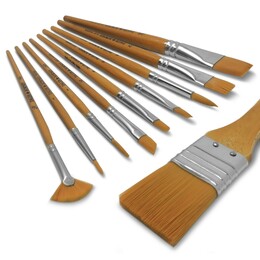 Daler Rowney Gold Taklon 10'lu Çantalı Fırça Seti - 3