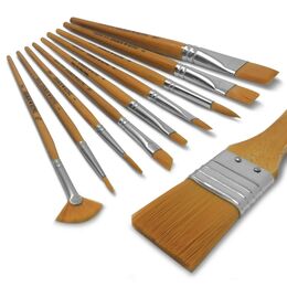Daler Rowney Gold Taklon 10'lu Çantalı Fırça Seti - 3