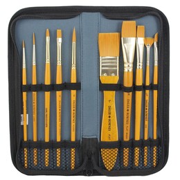 Daler Rowney Gold Taklon 10'lu Çantalı Fırça Seti - 2
