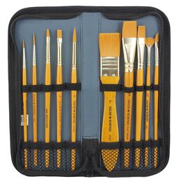 Daler Rowney Gold Taklon 10'lu Çantalı Fırça Seti - 2