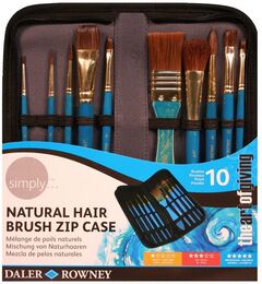 Daler Rowney Natural Hair 10'lu Çantalı Fırça Seti - 1