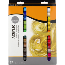 Daler Rowney Simply Akrilik Boya Seti 24 Renk x 12 ml.. - 2