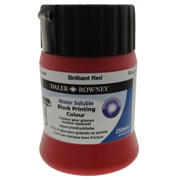 Daler Rowney Water Soluble Block Printing Su Bazlı Linol Baskı Boyası 250 ml. Brilliant Red