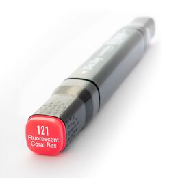 Del Rey Çift Uçlu Çizim Marker Kalemi 121 Fluorescent Coral Red