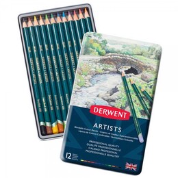 Derwent Artists Pencils Kuru Boya Kalemi Seti 12'li Teneke Kutu - Thumbnail