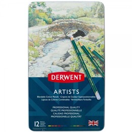 Derwent Artists Pencils Kuru Boya Kalemi Seti 12'li Teneke Kutu - Thumbnail