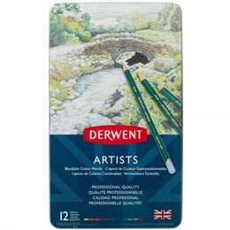 Derwent Artists Pencils Kuru Boya Kalemi Seti 12'li Teneke Kutu