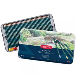 Derwent Artists Pencils Kuru Boya Kalemi Seti 36'lı Teneke Kutu - 1
