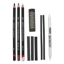 Derwent Charcoal Set Füzen Karakalem Eskiz Çizim Seti 10'lu - Thumbnail