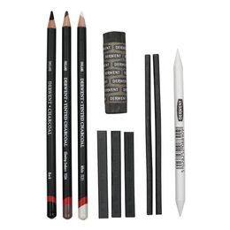 Derwent Charcoal Set Füzen Karakalem Eskiz Çizim Seti 10'lu