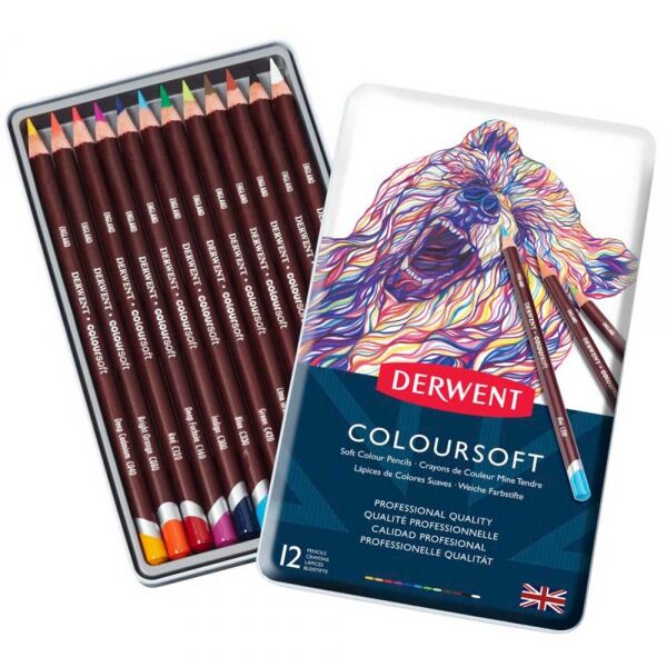 Derwent Coloursoft Pencils Yumuşak Kuru Boya Kalemi Seti 12