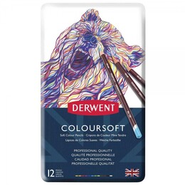 Derwent Coloursoft Pencils Yumuşak Kuru Boya Kalemi Seti 12'li Teneke Kutu - Thumbnail