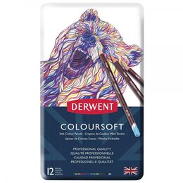 Derwent Coloursoft Pencils Yumuşak Kuru Boya Kalemi Seti 12'li Teneke Kutu