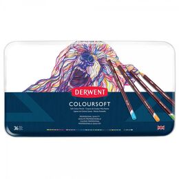 Derwent Coloursoft Pencils Yumuşak Kuru Boya Kalemi Seti 36'lı Teneke Kutu - 2