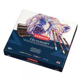 Derwent Coloursoft Pencils Yumuşak Kuru Boya Kalemi Seti 48'li Ahşap Kutu