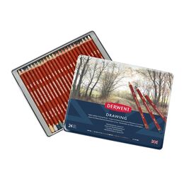 Derwent Drawing Pencils Renkli Çizim Kalemi Seti 24'lü Teneke Kutu - 1