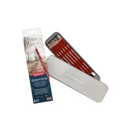 Derwent Drawing Pencils Renkli Çizim Kalemi Seti 6'lı Teneke Kutu + Kalemtraş - 1