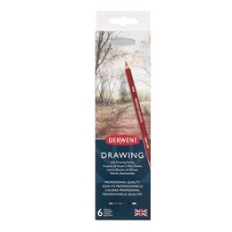 Derwent Drawing Pencils Renkli Çizim Kalemi Seti 6'lı Teneke Kutu + Kalemtraş - Thumbnail