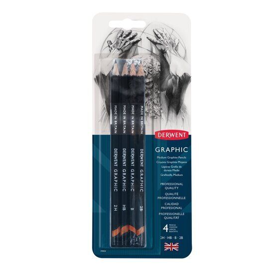 Derwent Graphic Pencils Dereceli Kalem Karakalem Eskiz Çizim Seti Medium (designer) 4