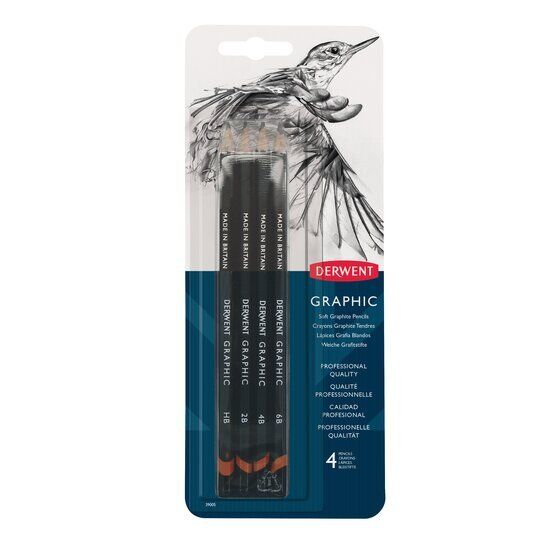 Derwent Graphic Pencils Dereceli Kalem Karakalem Eskiz Çizim Seti Soft (sketching) 4