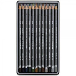 Derwent Graphitint Suda Çözünebilen Renkli Eskiz Çizim Kalemi Seti 12'li Teneke Kutu - 3