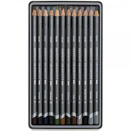 Derwent Graphitint Suda Çözünebilen Renkli Eskiz Çizim Kalemi Seti 12'li Teneke Kutu - 3