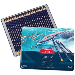 Derwent Inktense Mürekkep Etkili Aquarell Boya Kalemi Seti 24'lü Teneke Kutu - 1