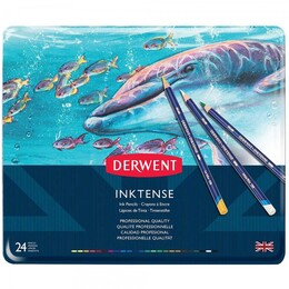 Derwent Inktense Mürekkep Etkili Aquarell Boya Kalemi Seti 24'lü Teneke Kutu - 2