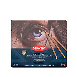 Derwent Lightfast Kuruboya Seti 24 Renk Metal Kutu - Derwent